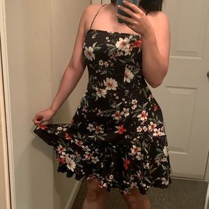 Floral dress with adjustable straps
